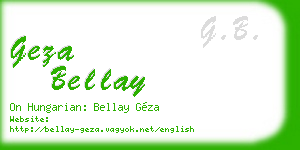 geza bellay business card
